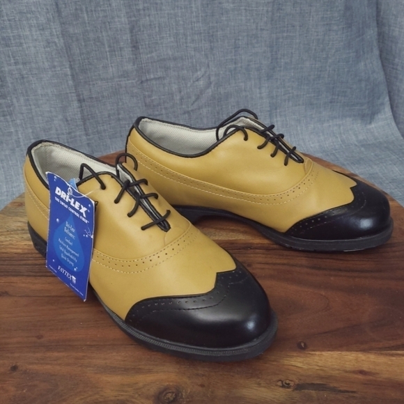 Lady Fairway Colonial Leather Gold/Black Saddle Golf Shoes Sz 8 (fits like 7.0) - Picture 11 of 11